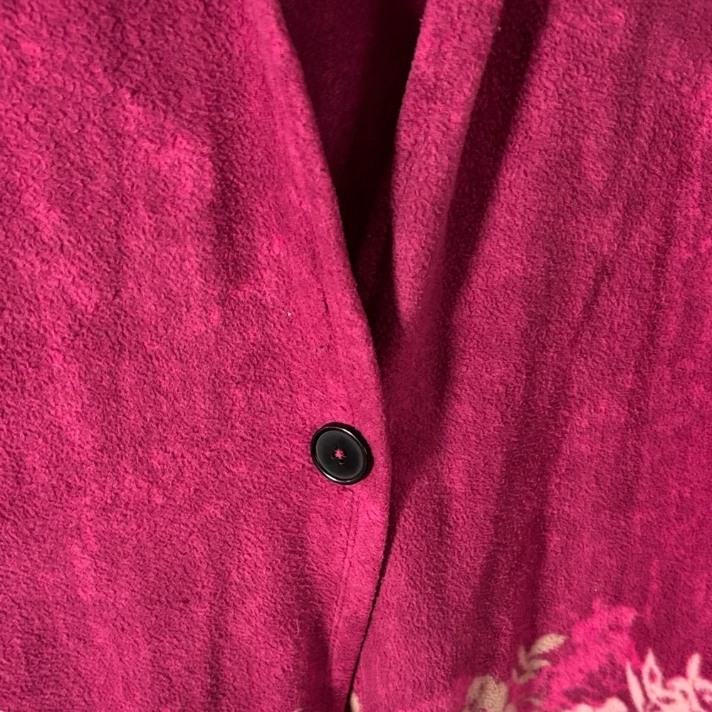 Cuddl duds Women's Pink Hooded Jacket with Floral Design SZ XL - Picture 3 of 5